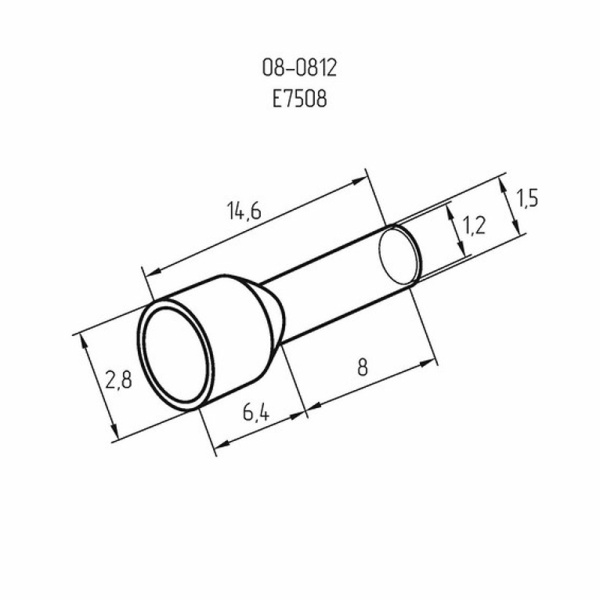 Наконечник штыревой втулочный изолированный F-8 мм 0.75 мм² (НШВи 0.75-8) синий REXANT