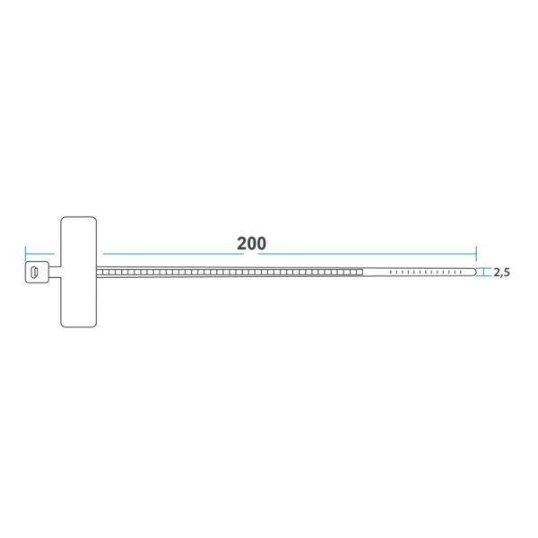 Хомут под маркер нейлоновый 200x2,5мм 100 шт, белый REXANT