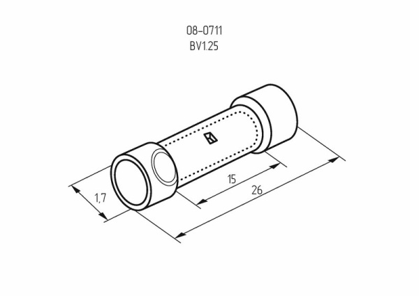 Соединительная гильза изолированная L-26 мм 0.5-1.5 мм² (ГСИ 1.5/ГСИ 0,5-1,5) красная REXANT