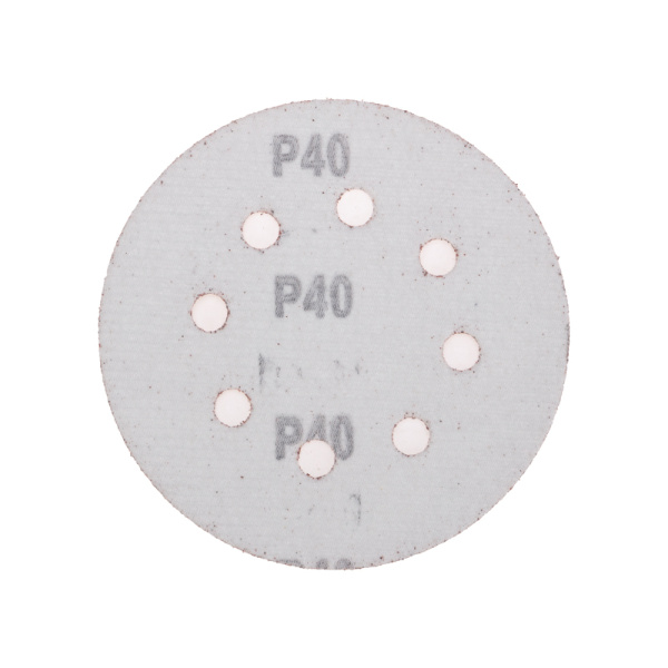 Диск абразивный на ворсовой основе, на липучке, перфорированный, P40, 125мм, 10 шт. KRANZ