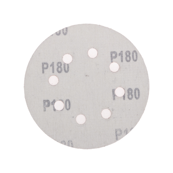 Диск абразивный на ворсовой основе, на липучке, перфорированный, P180, 125мм, 10 шт. KRANZ