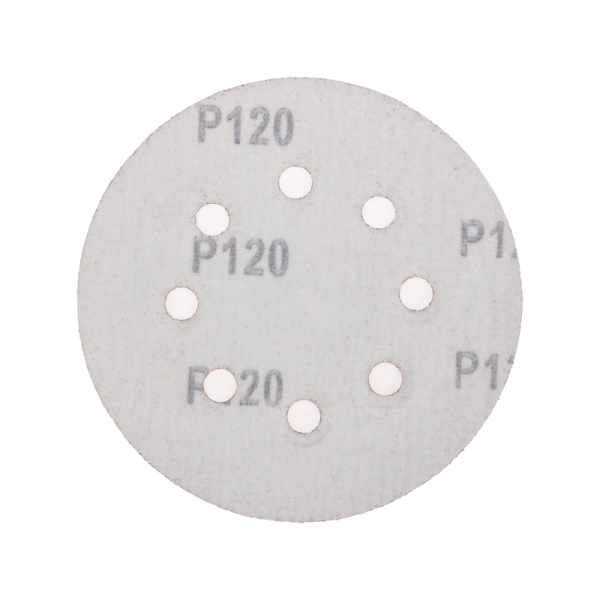 Диск абразивный на ворсовой основе, на липучке, перфорированный, P120, 125мм, 10 шт. KRANZ