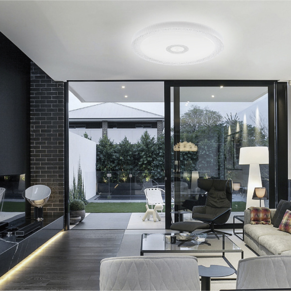 Светильник настенно-потолочный Aqua LED 48 Вт 2700-6500 К управления с пульта и выключателя, диммирование, встроенный ночник L REXANT