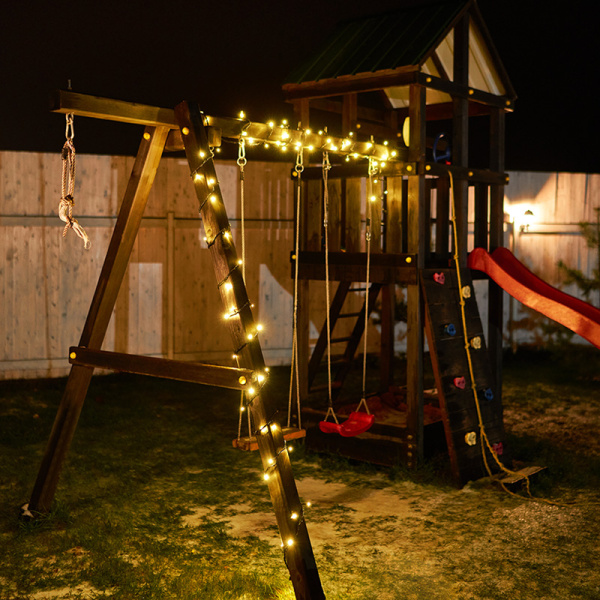 Гирлянда Твинкл Лайт 10 м, черный ПВХ, 100 диодов, цвет золотой