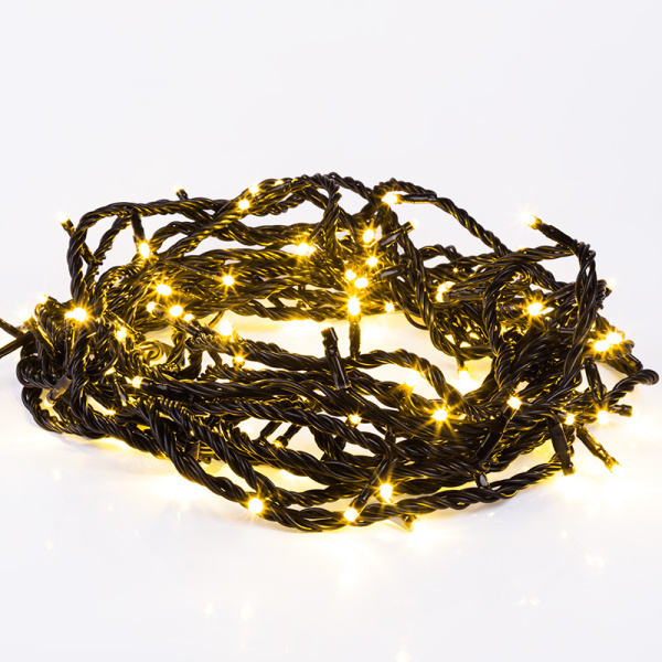 Гирлянда Твинкл Лайт 10 м, черный ПВХ, 100 диодов, цвет золотой