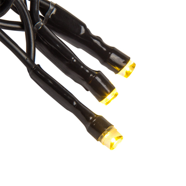 Гирлянда Твинкл Лайт 10 м, черный ПВХ, 100 диодов, цвет золотой