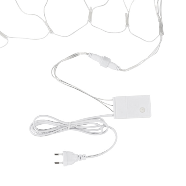 Гирлянда Сеть 2х1,5м, свечение с динамикой, прозрачный ПВХ, 288 LED, 230 В, цвет: Жёлтый