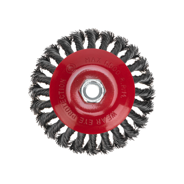 Щетка коническая для УШМ, крученая стальная проволока, 125мм, М14 KRANZ