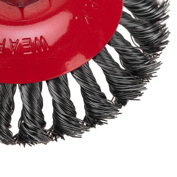 Щетка коническая для УШМ, крученая стальная проволока, 125мм, М14 KRANZ