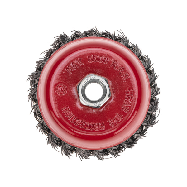 Щетка чашечная для УШМ, крученая стальная проволока, 100мм, М14 KRANZ