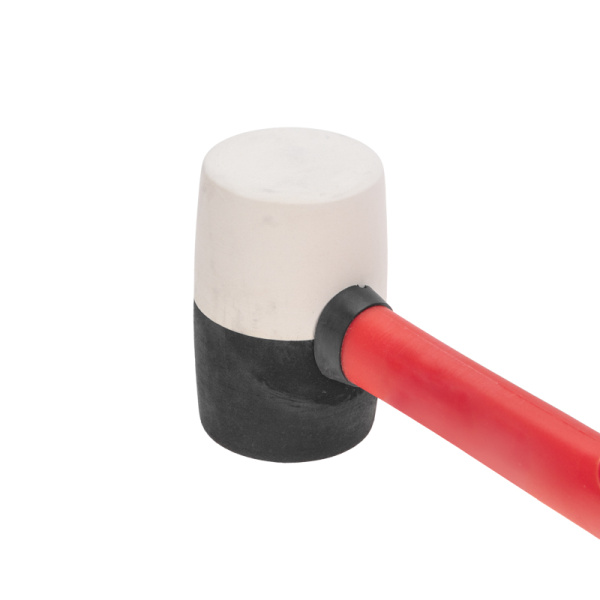 Киянка резиновая KRANZ 225 г, черно-белая резина, фибергласовая рукоятка