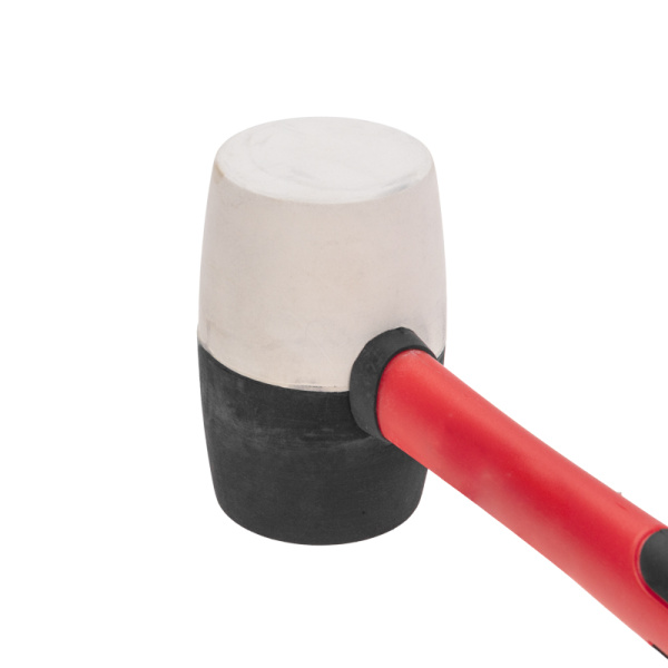 Киянка резиновая KRANZ 450 г, черно-белая резина, фибергласовая рукоятка