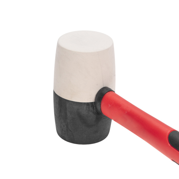 Киянка резиновая KRANZ 680 г, черно-белая резина, фибергласовая рукоятка