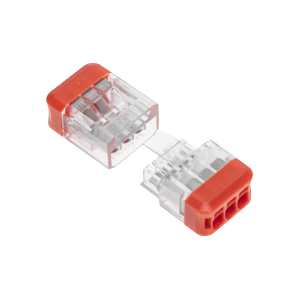 Экспресс-клемма СМК 2273-203R проходная разъемная 3 полюса 0,5-2,5мм² (50 шт/уп) REXANT
