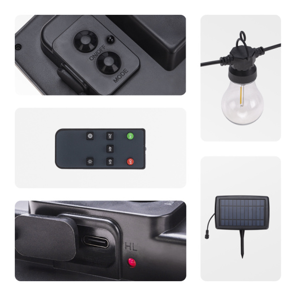 Гирлянда садовая Канэри, 10м, 3000К, встроенный аккумулятор, солнечная панель, коллекция Лондон REXANT