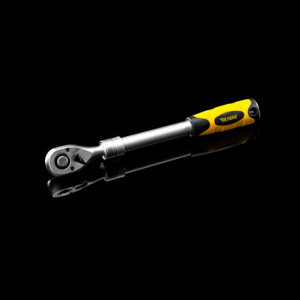 Ключ телескопический трещоточный 1/2, 330-460мм, CrV, двухкомпонентная рукоятка KRANZ