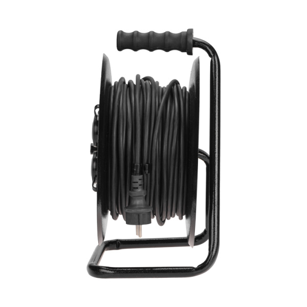 Удлинитель силовой КГ на катушке 4 гнезда, с/з, 50м, 3х1,5мм², IP44 c защитными крышками, металлическая катушка REXANT