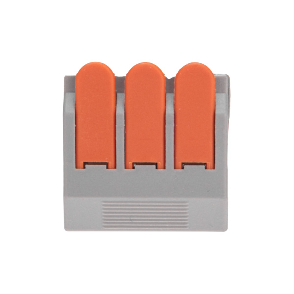 Универсальная клемма СМК 222-613/221-613, 3-проводная серая 0,5-4/6 мм² (25 шт/уп) REXANT