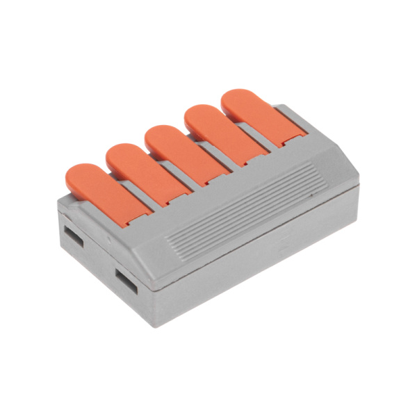 Универсальная клемма СМК 222-615/221-615, 5-проводная серая 0,5-4/6 мм² (15 шт/уп) REXANT
