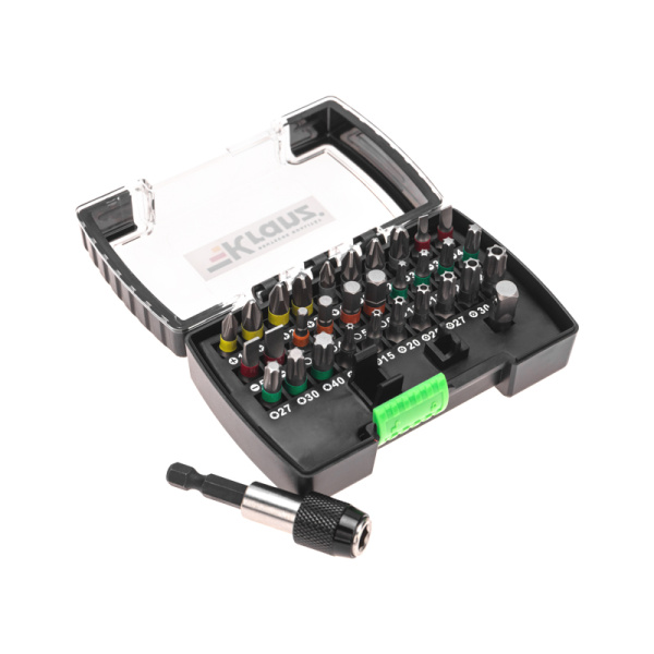 Набор бит с магнитным держателем, пластиковый кейс, 32 шт KRANZ