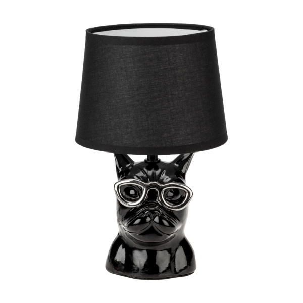 Светильник декоративный настольный МОБИ "Бульдог", с цоколем Е14, 40Вт, цвет черный REXANT