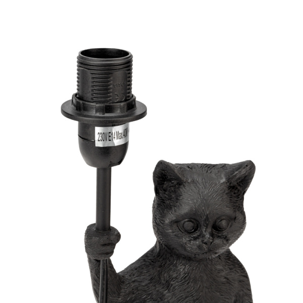 Светильник декоративный настольный МОБИ "Кот с зонтом" , с цоколем Е14, 40 Вт, цвет черный REXANT