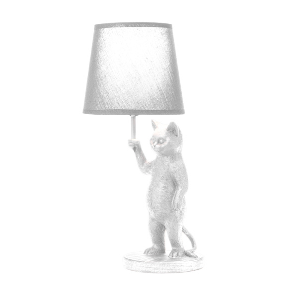 Светильник декоративный настольный МОБИ "Кот с зонтом" , с цоколем Е14, 40 Вт, цвет белый REXANT