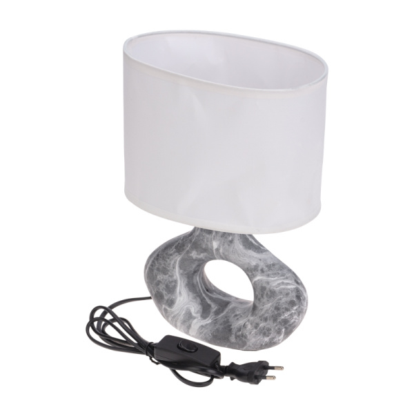 Светильник декоративный настольный Форте, основание кольцо под черный мрамор, белый абажур, цоколь Е27, 60Вт REXANT