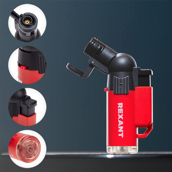 Турбо горелка GT-10 заправляемая, красная REXANT