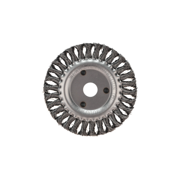 Щетка дисковая для УШМ, крученая стальная проволока, 150мм, отв. 22,23мм KRANZ