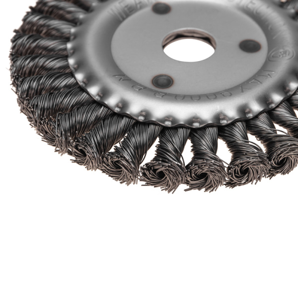 Щетка дисковая для УШМ, крученая стальная проволока, 150мм, отв. 22,23мм KRANZ