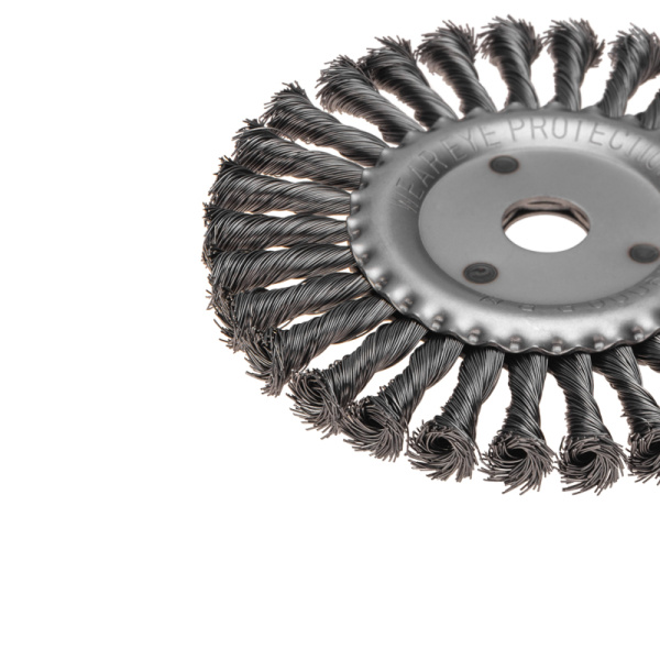Щетка дисковая для УШМ, крученая стальная проволока, 175мм, отв. 22,23мм KRANZ