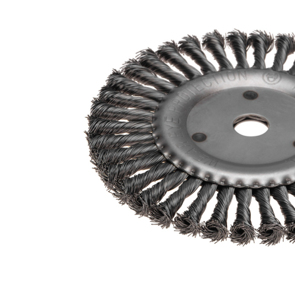 Щетка дисковая для УШМ, крученая стальная проволока, 200мм, отв. 22,23мм KRANZ
