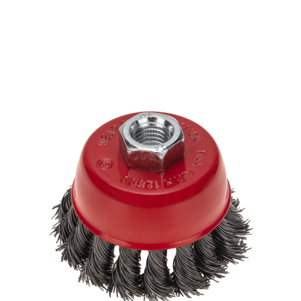 Щетка чашечная для УШМ, крученая стальная проволока, 75мм, М14 KRANZ