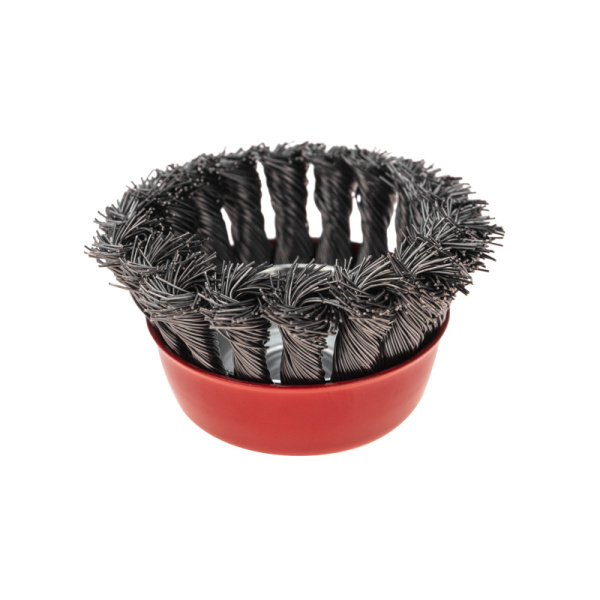 Щетка чашечная для УШМ, крученая стальная проволока, 75мм, М14 KRANZ