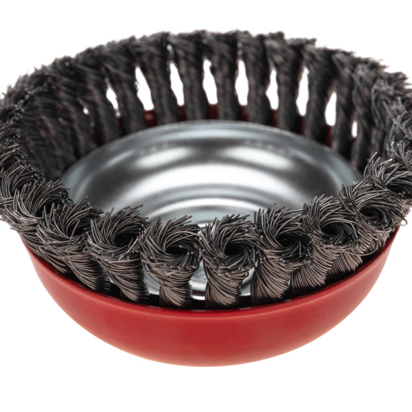 Щетка чашечная для УШМ, крученая стальная проволока, 150мм, М14 KRANZ