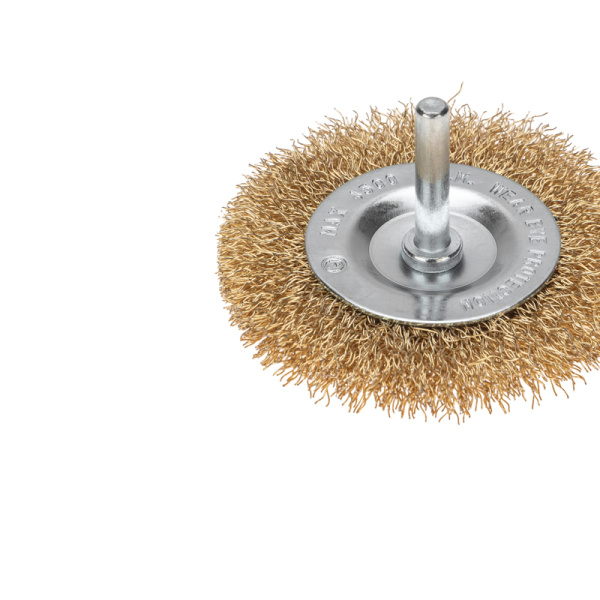 Щетка дисковая для дрели, витая латунированная проволока, 75мм KRANZ