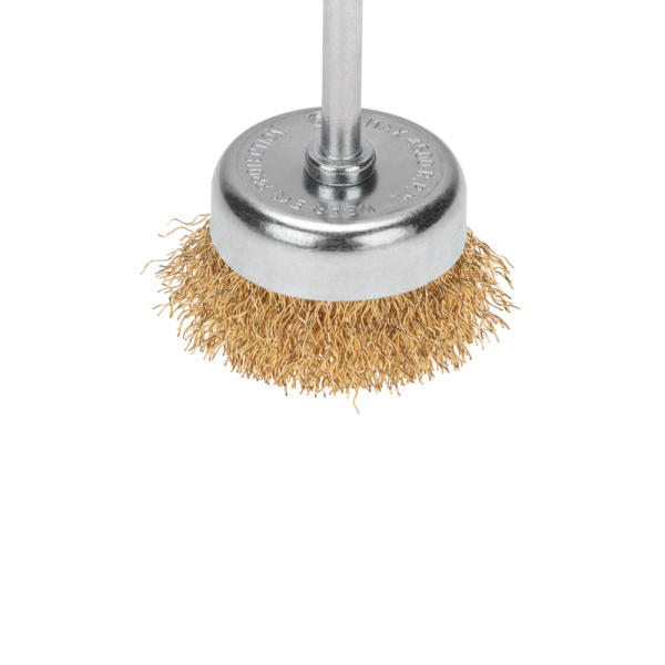 Щетка чашечная для дрели, витая латунированная проволока, 50мм KRANZ