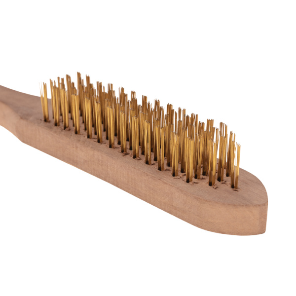 Щетка по металлу с деревянной ручкой, 5 рядов, 280мм KRANZ