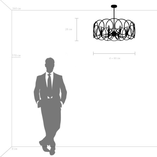 713083 Люстра REGOLO 8х40W E14 ХРОМ/ЗОЛОТО