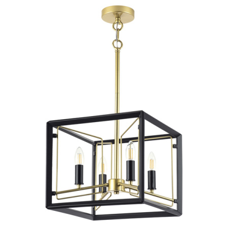 713447 Люстра REGOLO 4х40W E14 ЧЕРНЫЙ МАТОВЫЙ/ЗОЛОТО