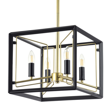 713447 Люстра REGOLO 4х40W E14 ЧЕРНЫЙ МАТОВЫЙ/ЗОЛОТО