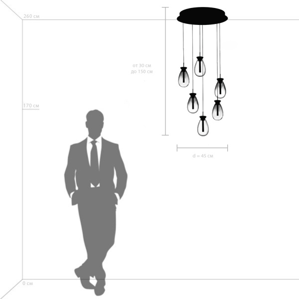 805169 Люстра COLORE LED 6х4W 1100LM ЗОЛОТО/МУЛЬТИКОЛОР 3000K