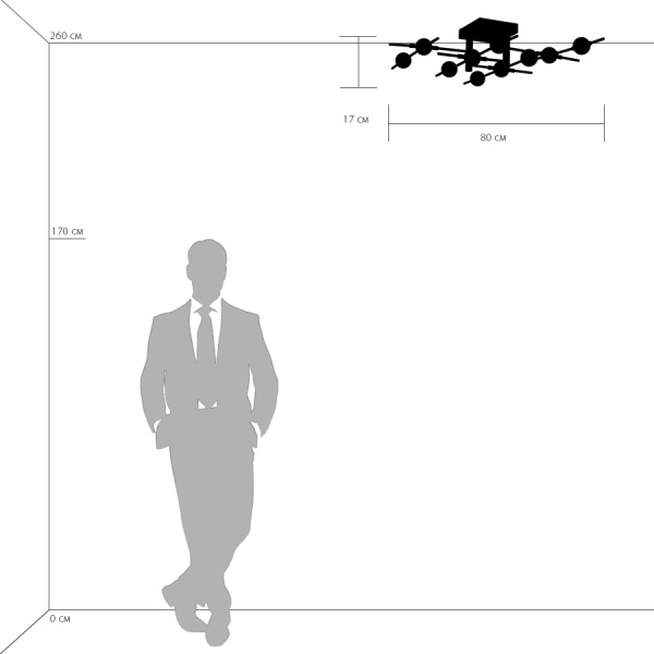 745147 Люстра BERGAMO LED 5Wх10 4000LM ЧЕРНЫЙ МАТОВЫЙ/ЗОЛОТО 4000K