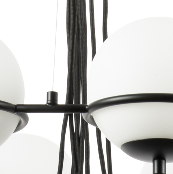 803287 Люстра GLOBO 8х40W E14 ЧЕРНЫЙ МАТОВЫЙ/БЕЛЫЙ