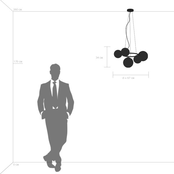 815057 Люстра GLOBO 5х40W G9 МАТОВЫЙ ЧЕРНЫЙ