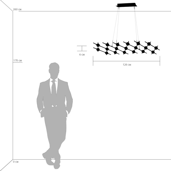 745347 Люстра BERGAMO LED 5Wх19 7600LM ЧЕРНЫЙ МАТОВЫЙ/ЗОЛОТО 4000K