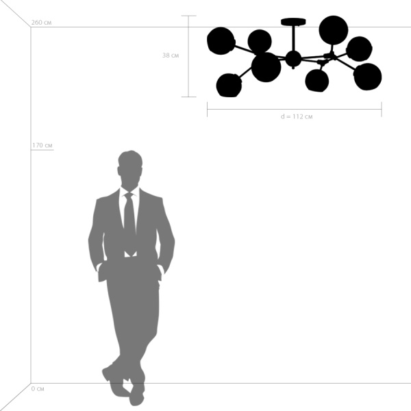 785087 Люстра BETA 8x40W E27 ЧЕРНЫЙ