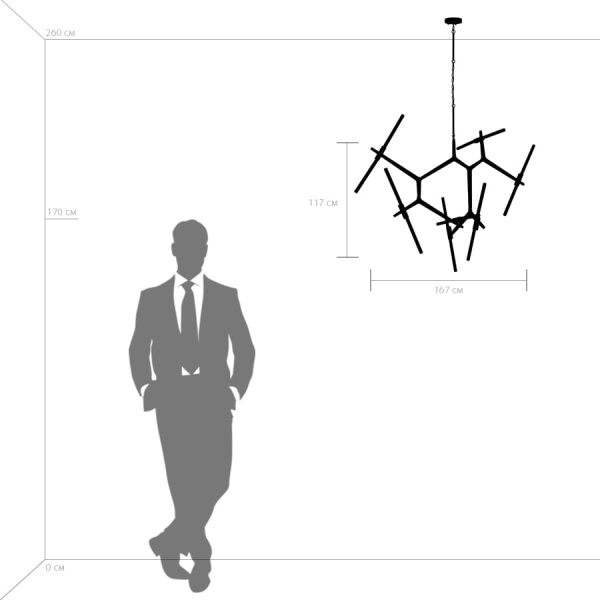 742147 Люстра STRUTTURA 14х6W (led) G9 ЧЕРНЫЙ МАТОВЫЙ