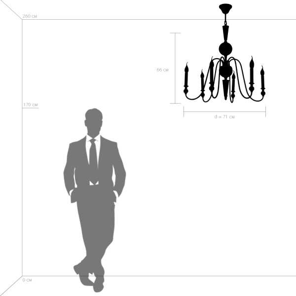 732067 Люстра RAGNO 6х40W E14 ЧЕРНЫЙ